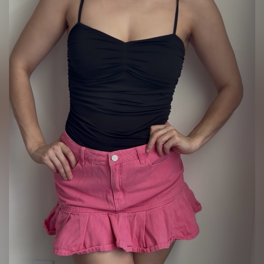 Cider Pink Denim Skirt